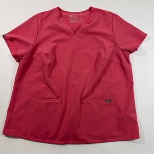 Figs Casma Three Pocket Scrub Top Pink